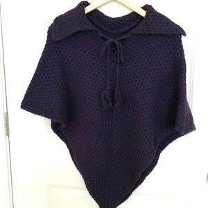 Vintage 100% Wool Poncho Sweater